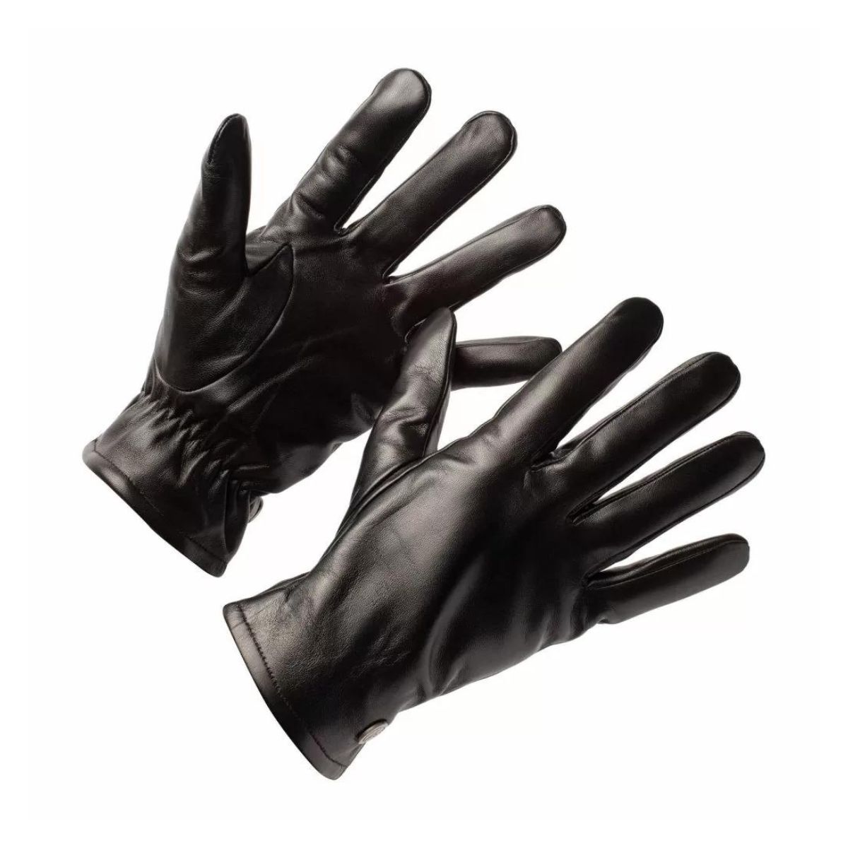 Jesse (Zwart) – Luxe Gevoerde Wollen Effen Schapenlederen Handschoenen voor Heren & Touchscreen functie