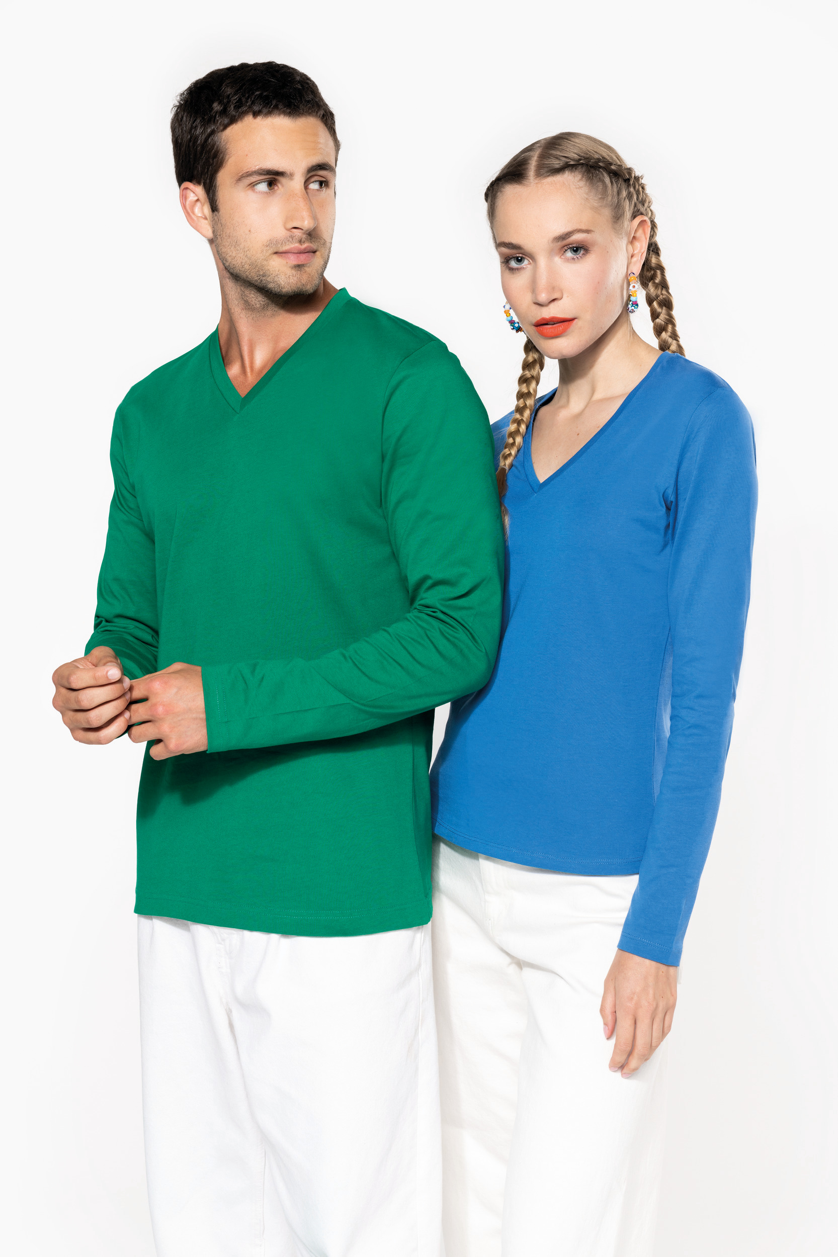 T-shirt col V manches longues femme – Image 4