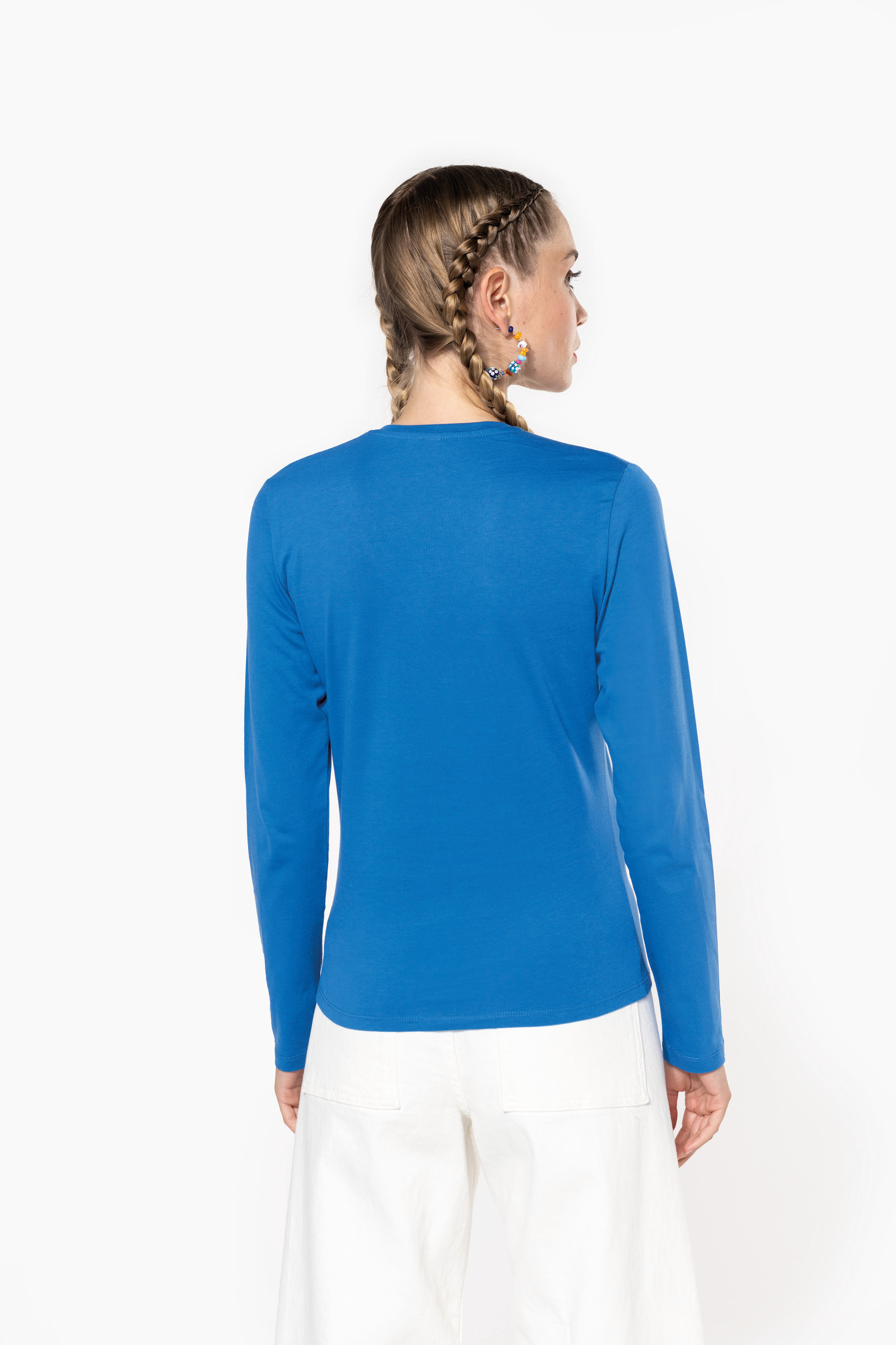 T-shirt col V manches longues femme – Image 2