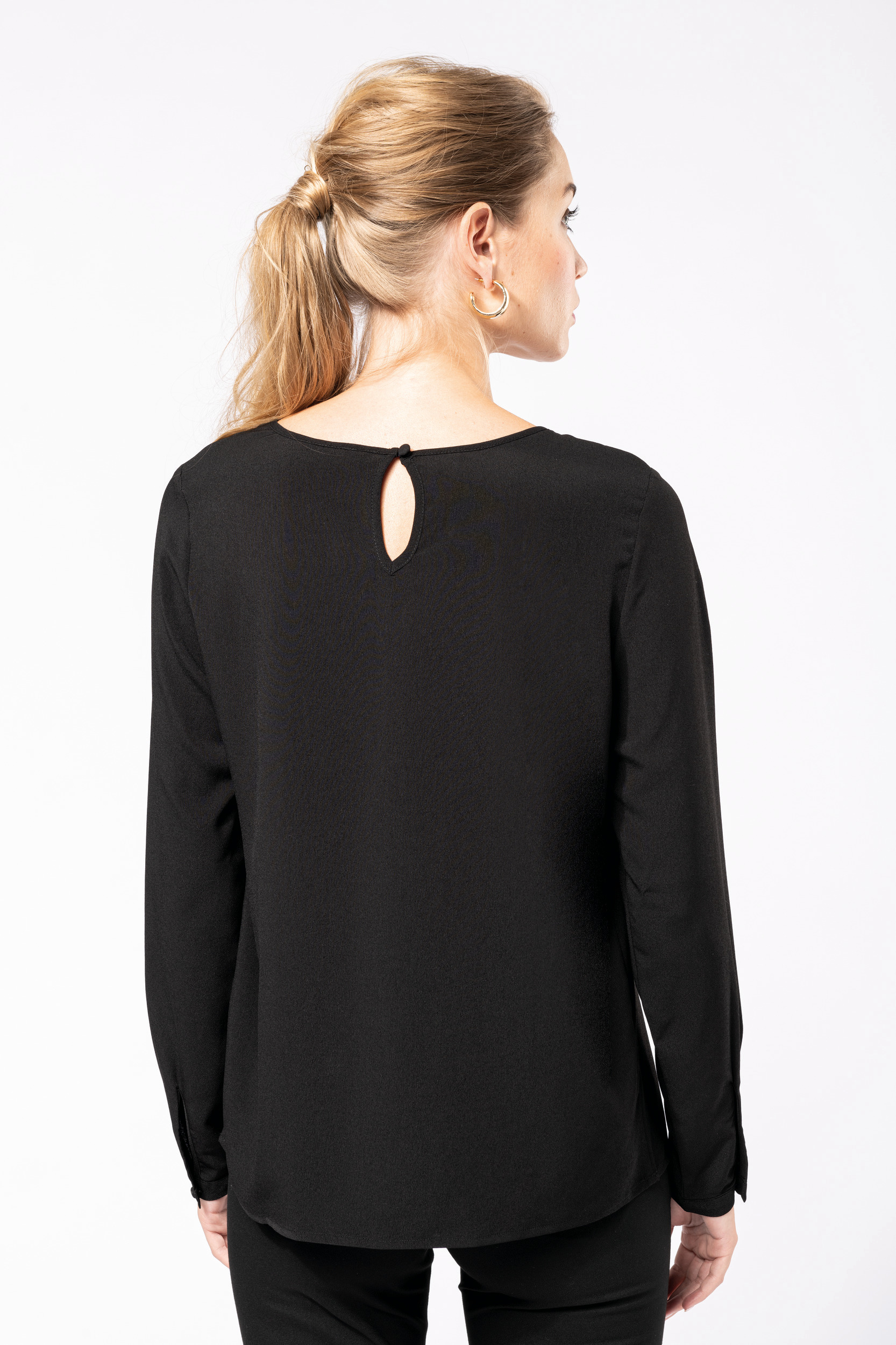 Blouse crêpe manches longues femme – Image 2