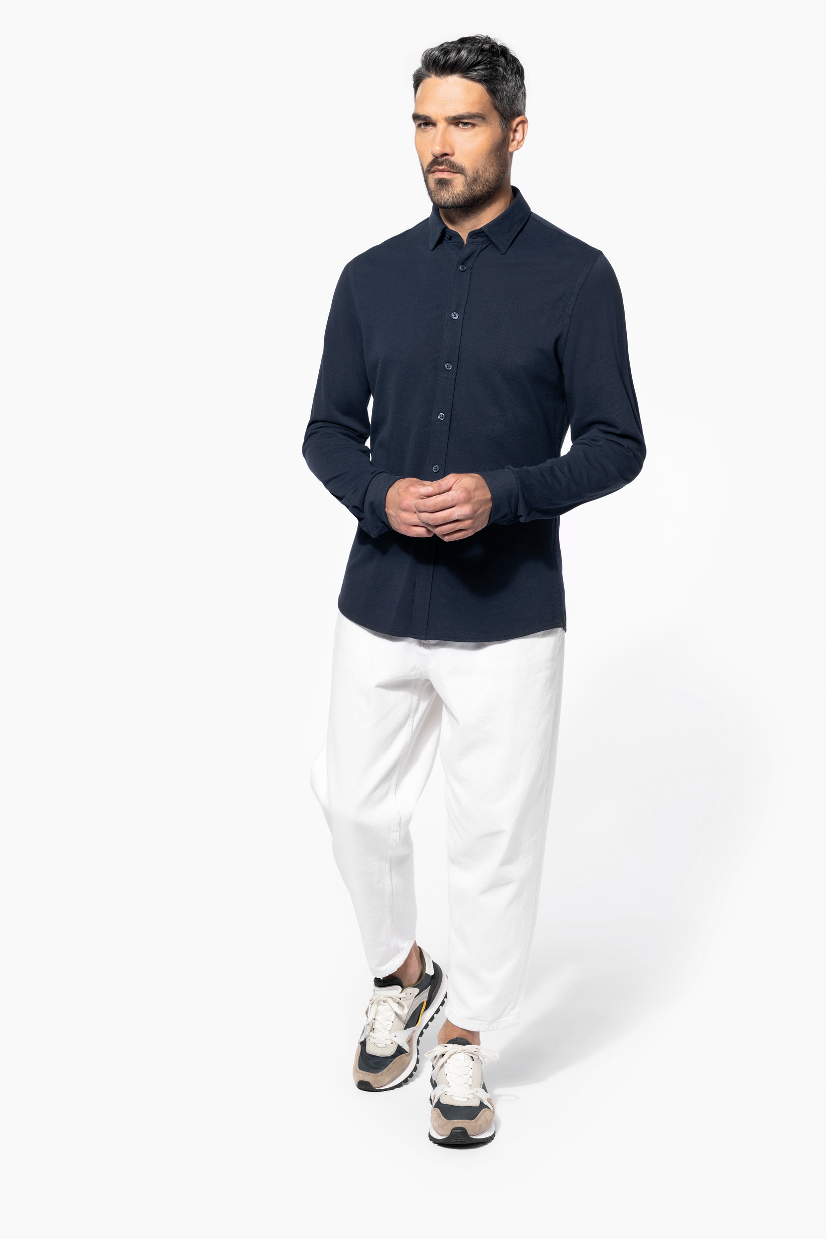 Chemise maille piquée manches longues – Image 2