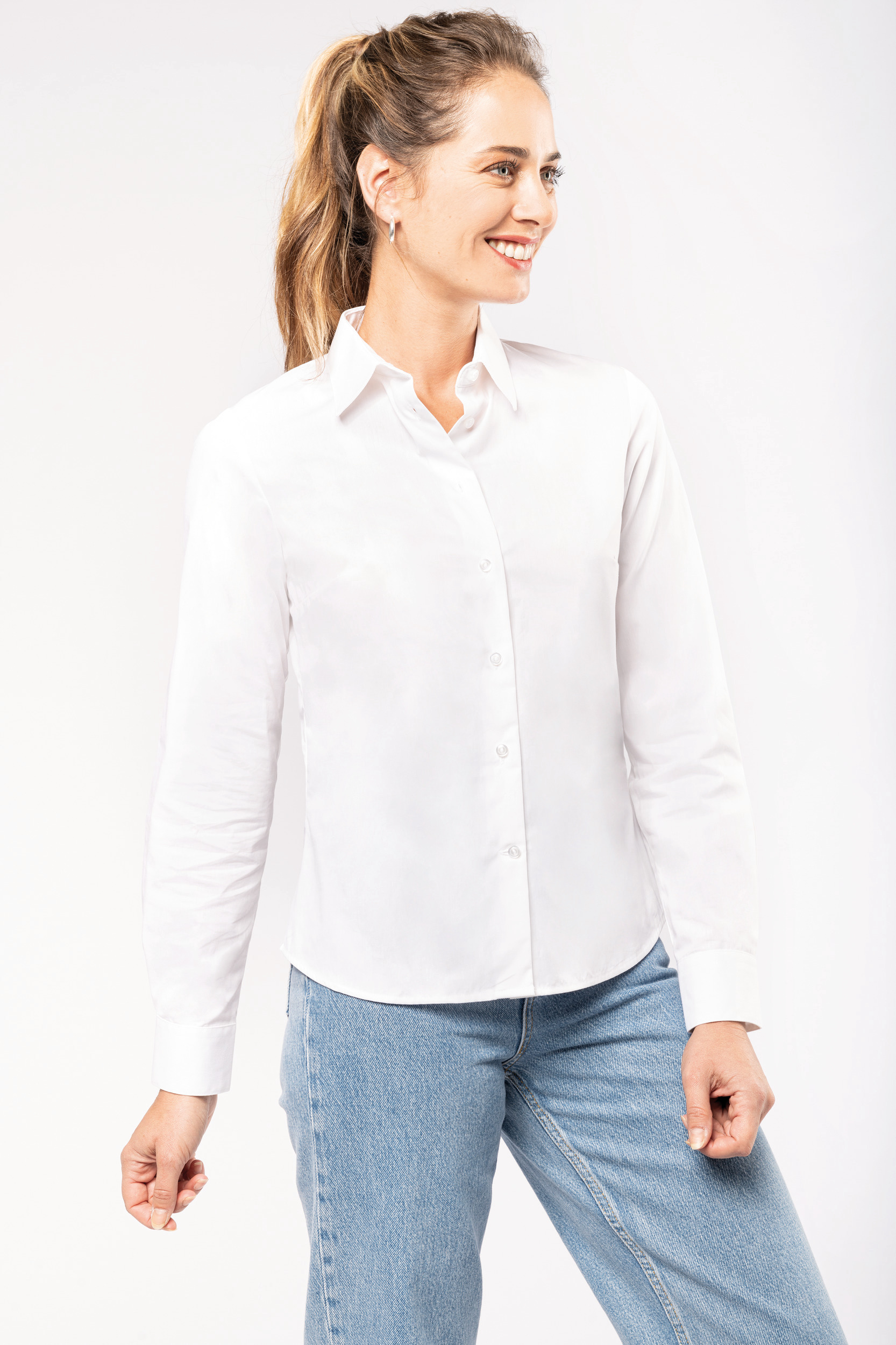 Chemise popeline manches longues femme – Image 3