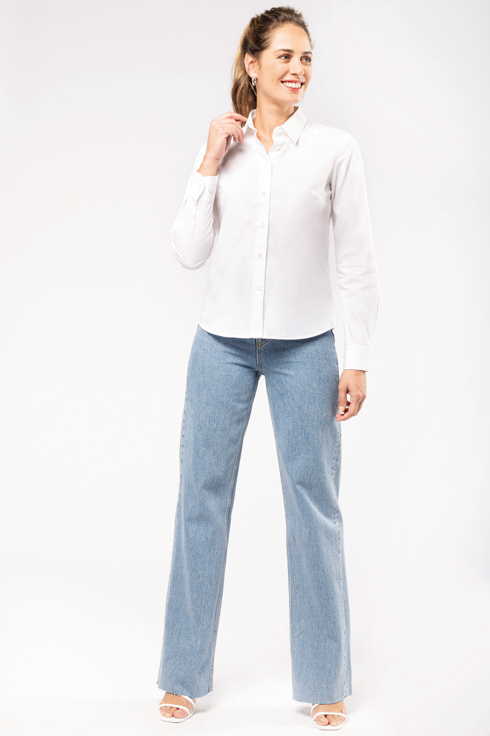 Chemise popeline manches longues femme – Image 4