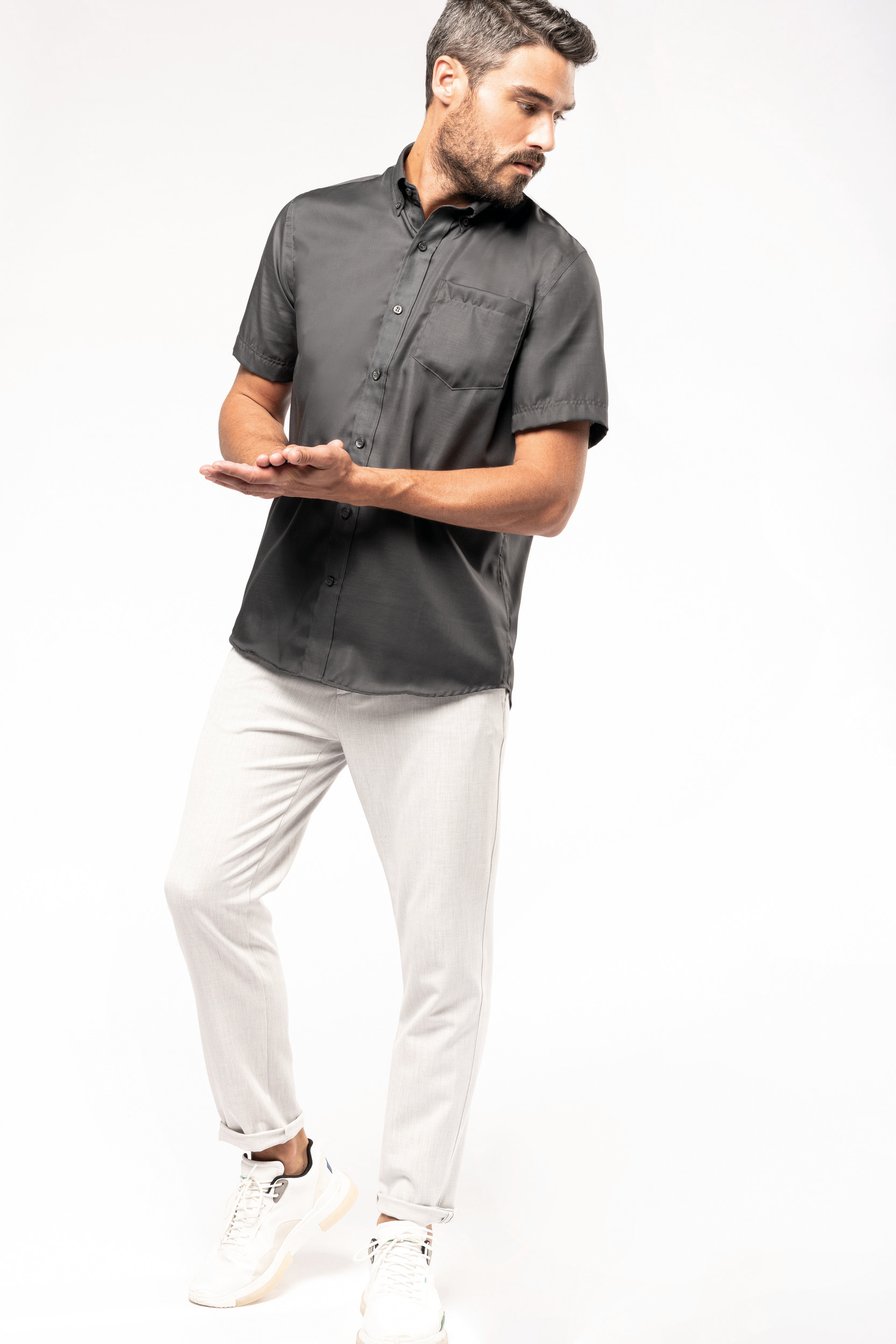 Chemise micro-sergé manches courtes sans repassage – Image 4