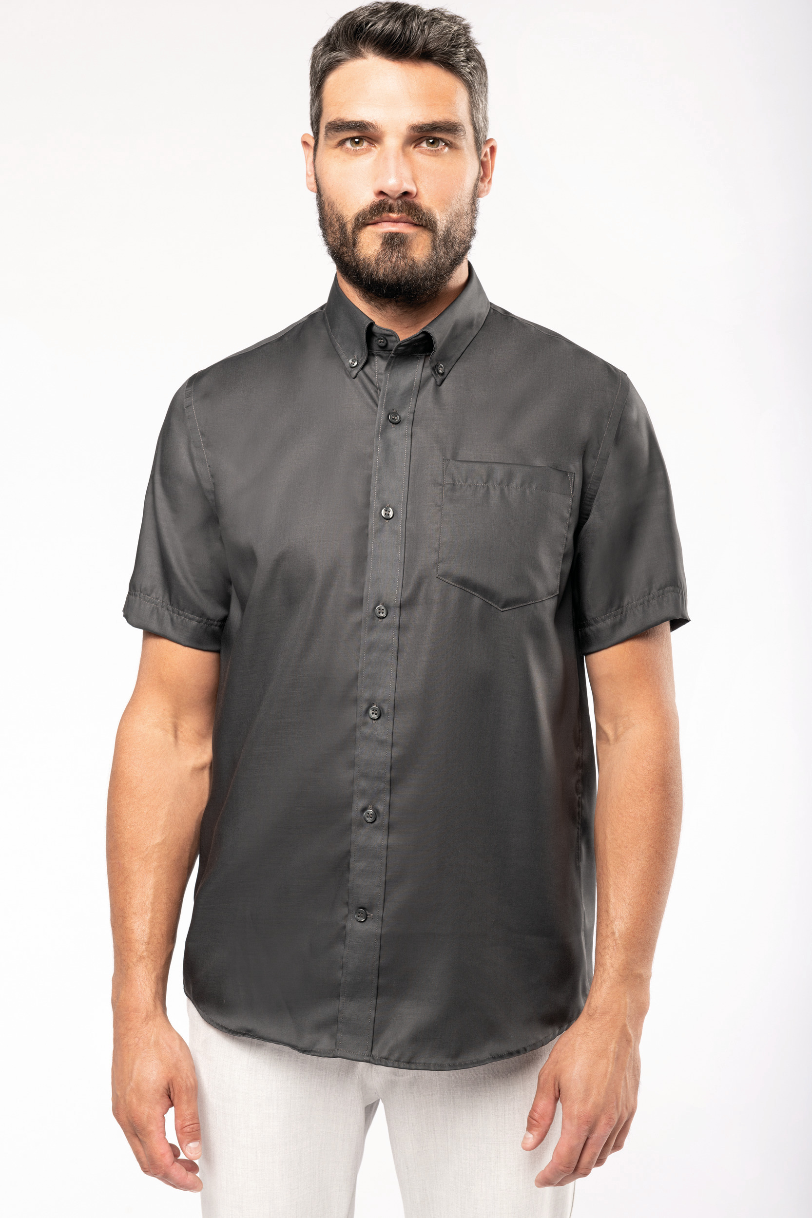 Chemise micro-sergé manches courtes sans repassage – Image 3