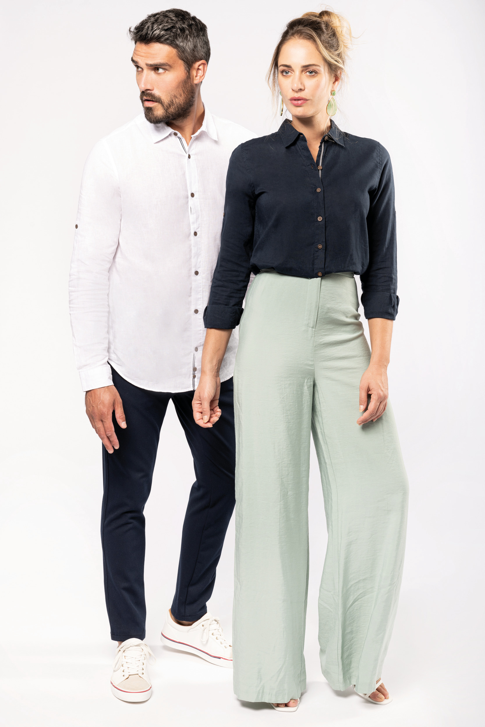 Chemise lin et coton manches longues homme – Image 6