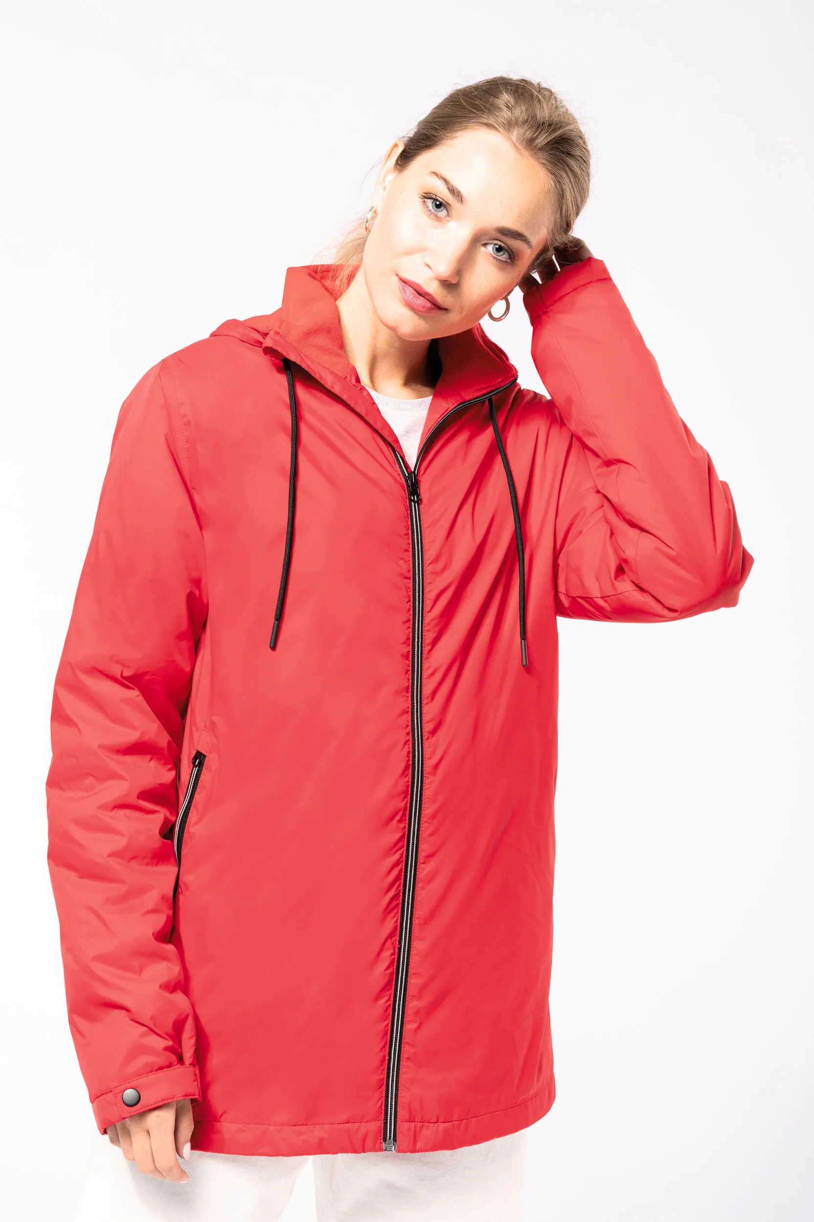 Veste à capuche avec doublure en micropolaire unisexe – Image 7