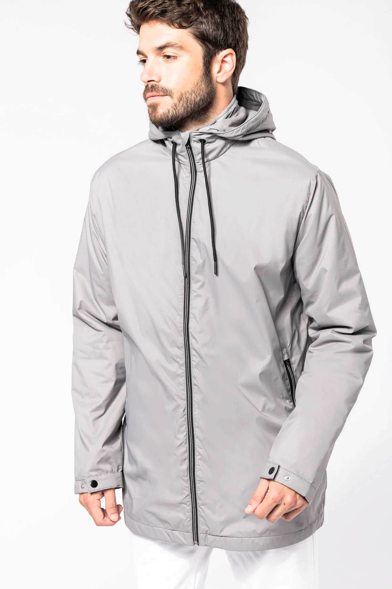 Veste à capuche avec doublure en micropolaire unisexe – Image 2