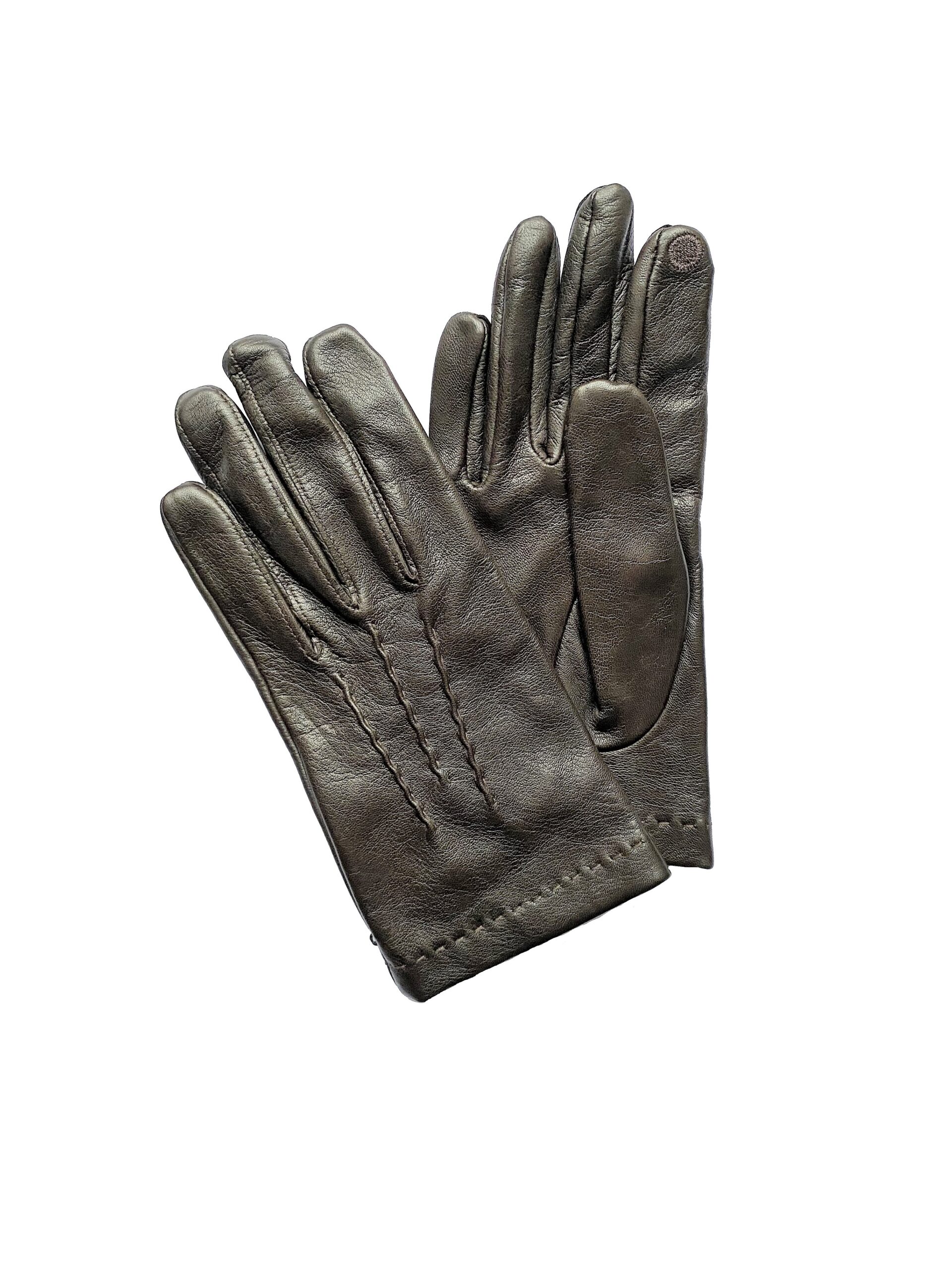 Gants en cuir d’agneau tactiles doublure soie – LONDRES