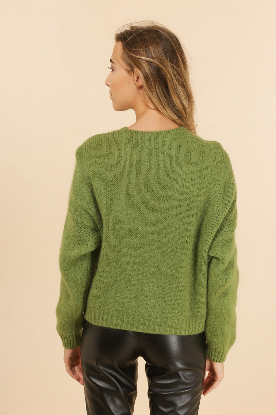 GILET NAIS COURT EN LAINE KID MOHAIR ROUILLE – Image 5