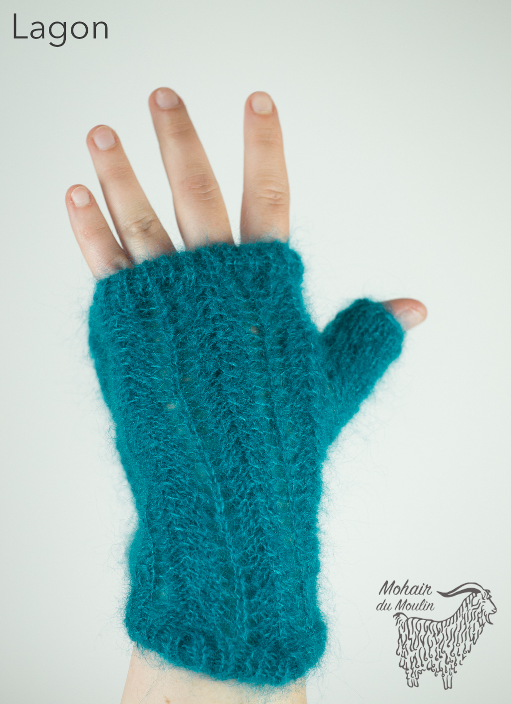 Mitaines mohair ajourées avec pouce – Image 3