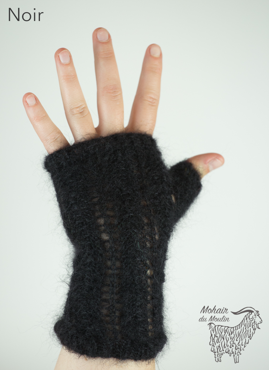 Mitaines mohair ajourées avec pouce – Image 4