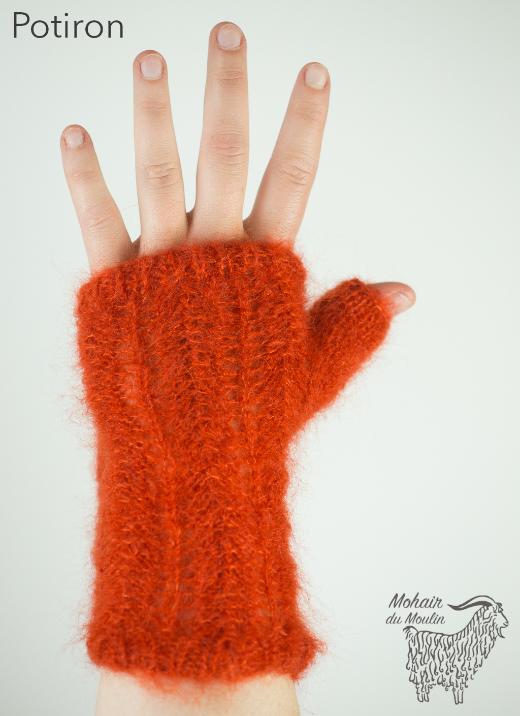 Mitaines mohair ajourées avec pouce – Image 5