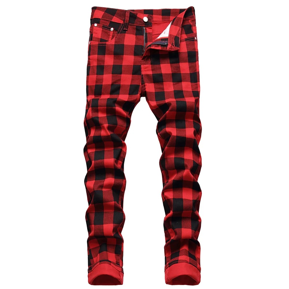 Pantalon à Carreaux Rouge et Noir Homme