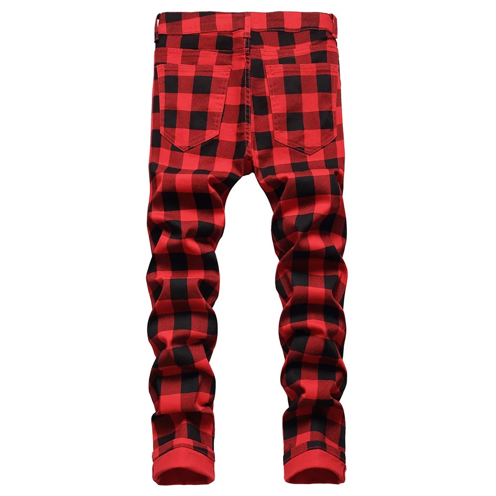 Pantalon à Carreaux Rouge et Noir Homme – Image 2