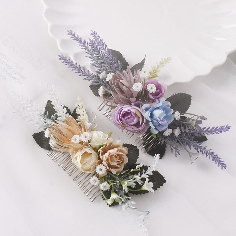 Peigne cheveux mariage fleurs
