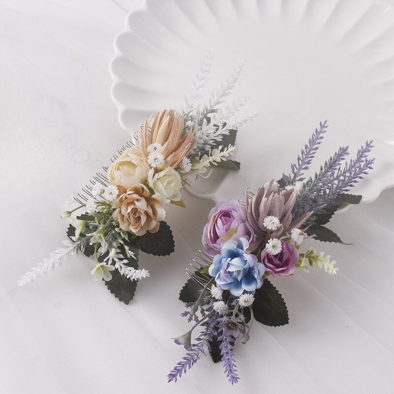 Peigne cheveux mariage fleurs – Image 3