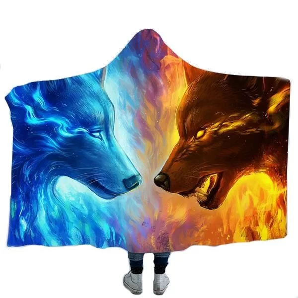 Plaid loup ange démon