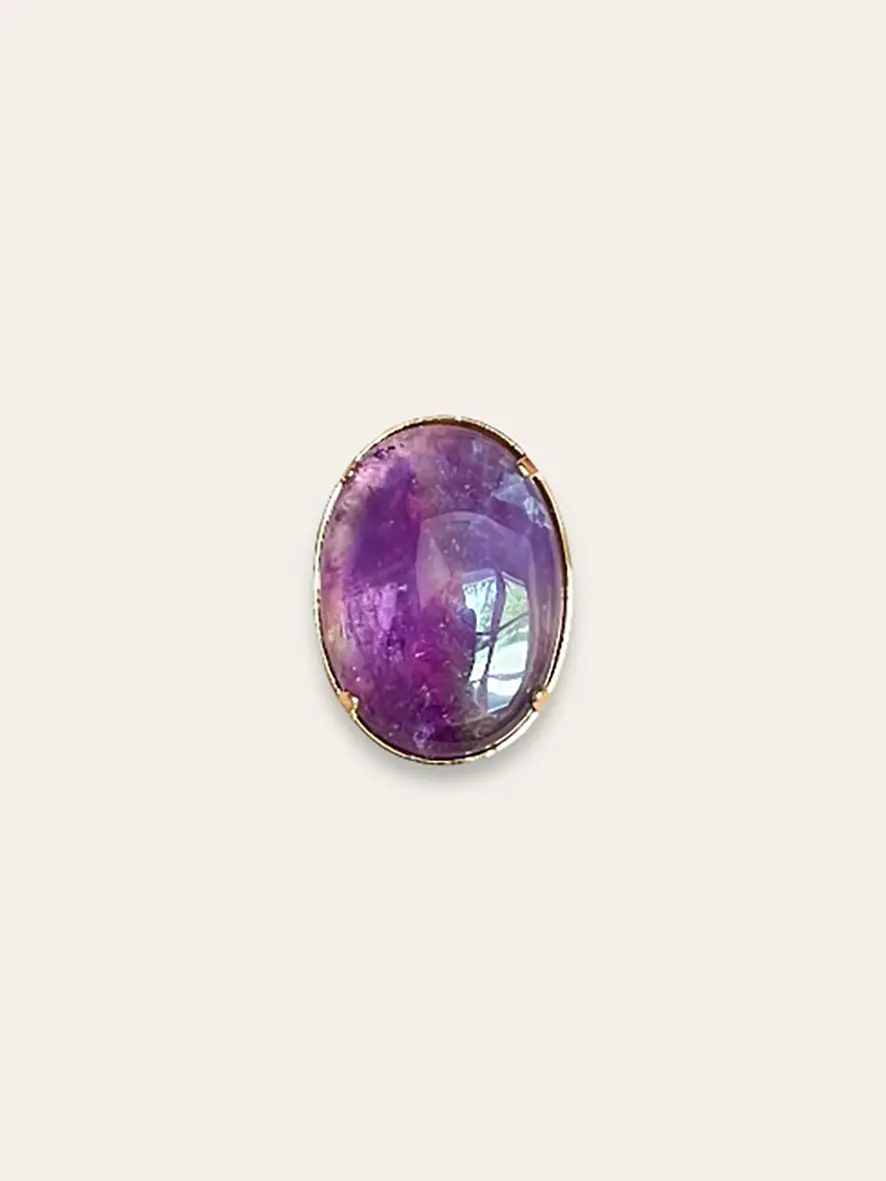 Bague pierre naturelle ovale violette – Image 7