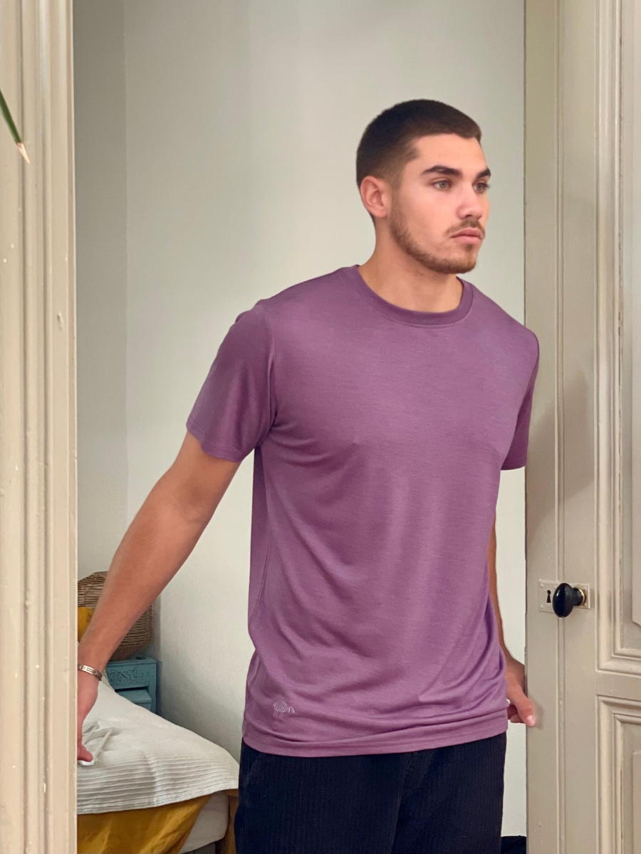 tee-shirt Basic homme jersey laine mérinos bio et soie