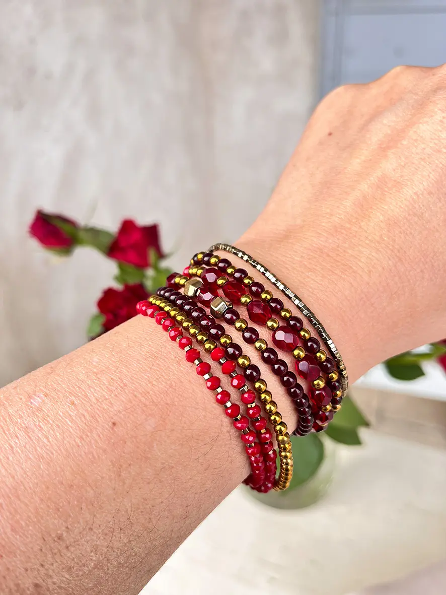 Bracelet Collier rouge bordeaux – Image 3