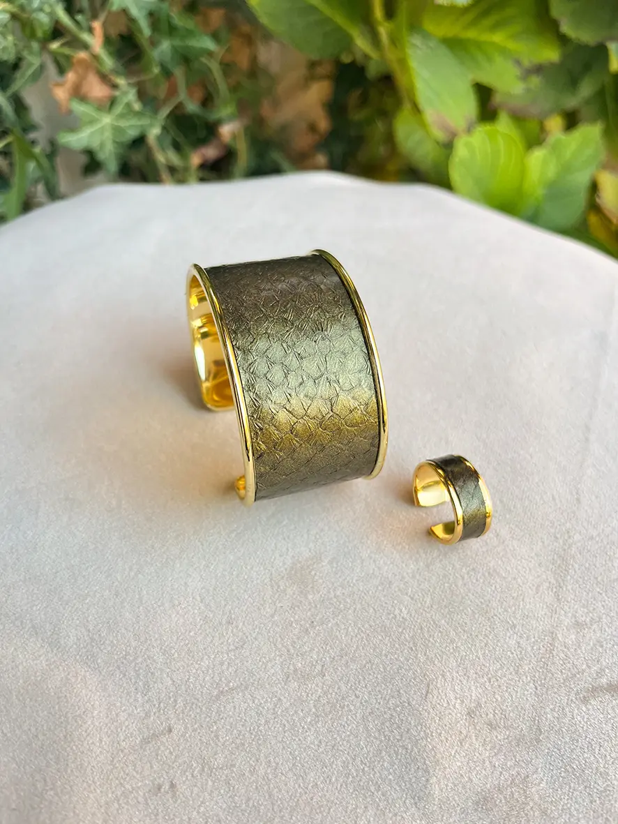 Bracelet manchette Cuir marin – Image 8