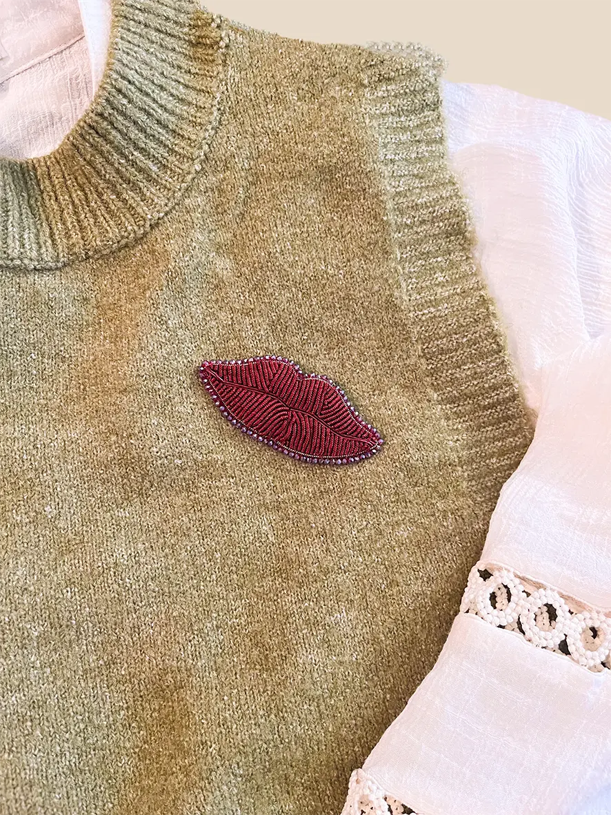 Broche Bouche rose Baiser – Image 2