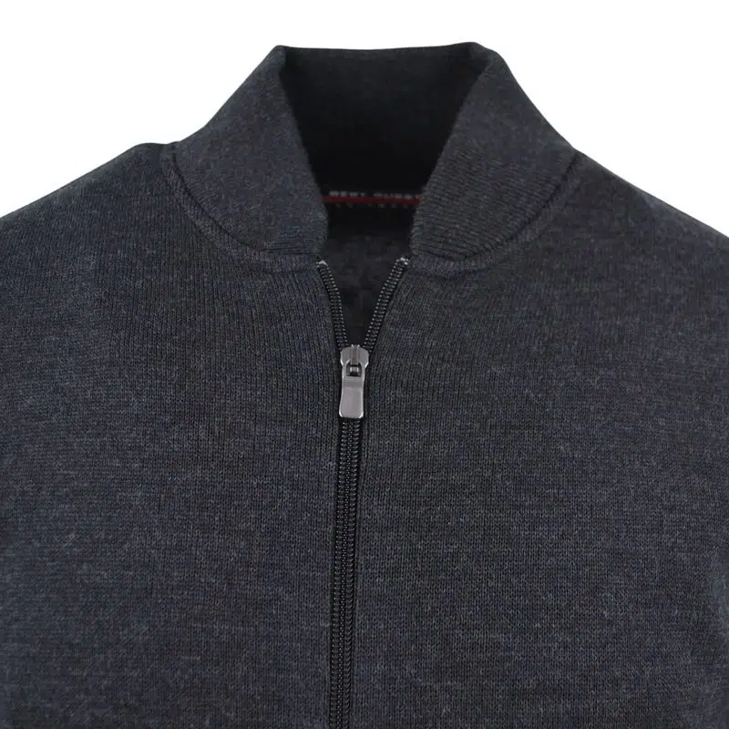 gilet homme en laine zip anthracite BEST GUEST 6206C – Image 2