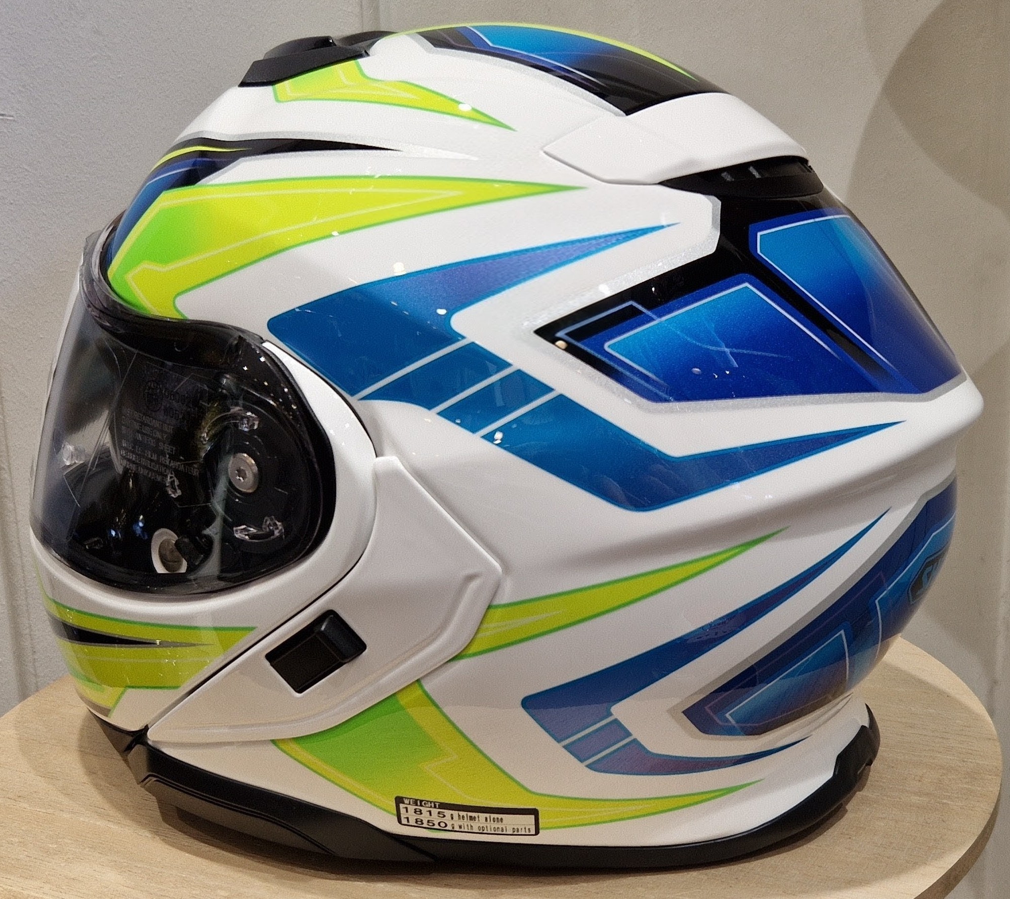 Casque SHOEI Neotec 3 Anthem TC-3 (Bleu et Jaune) Collection 2025 – Image 3