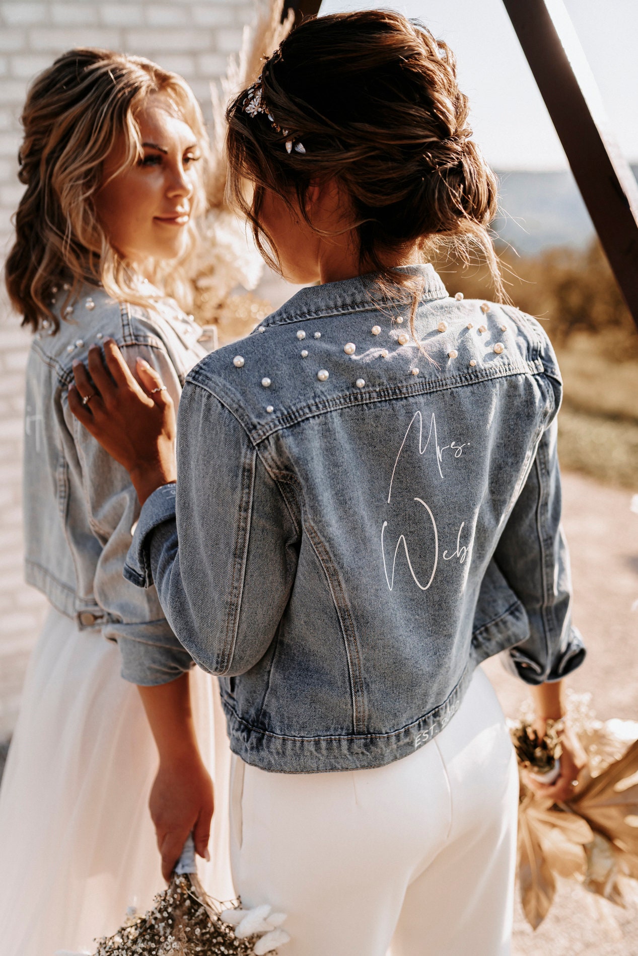 Veste bride denim personnalisable