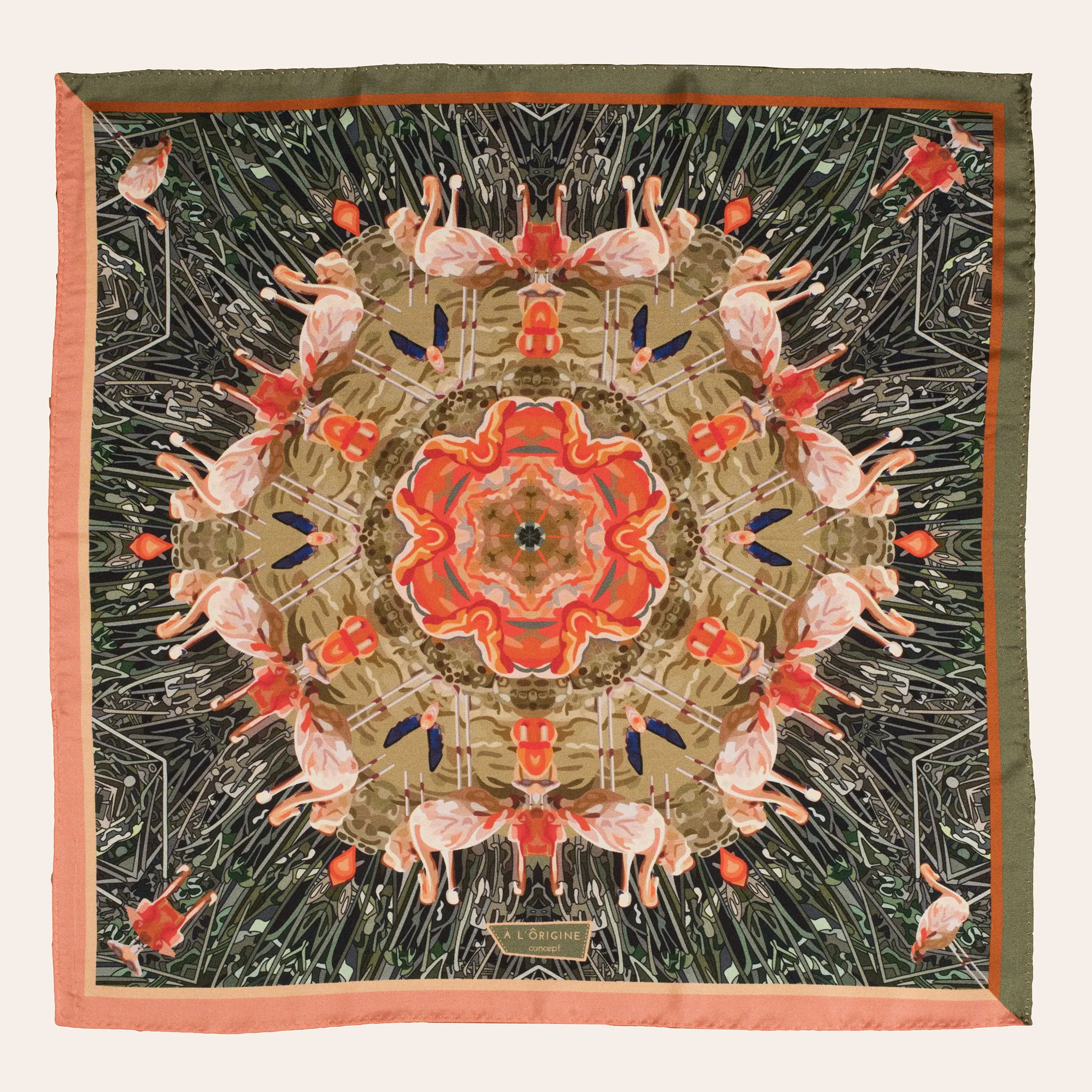 Foulard soie Gavroche Flamingos – Image 2