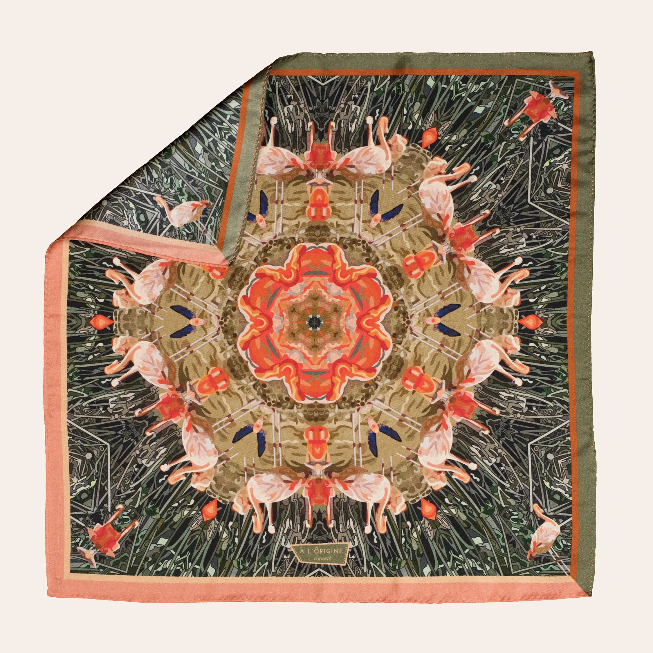 Foulard soie Gavroche Flamingos – Image 3