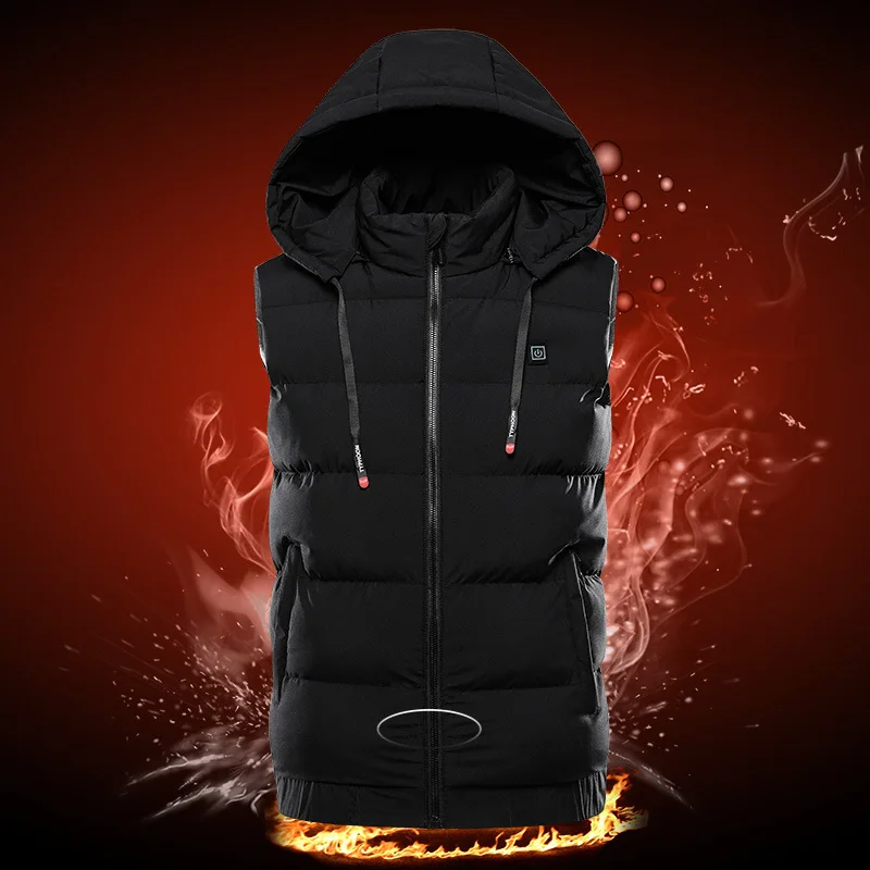 Gilet chauffant à capuche pour homme – Image 2