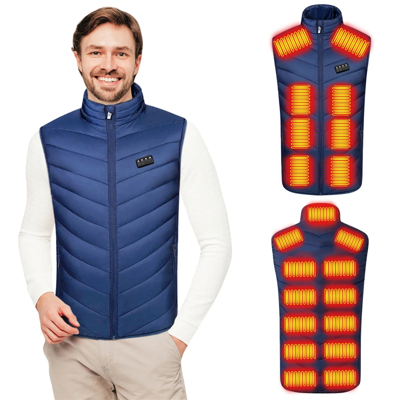 Gilet chauffant avec 21 zones de chauffage pour homme