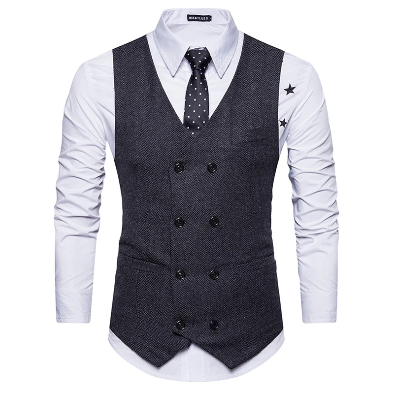 Gilet de costume à double boutonnage pour homme – Image 4