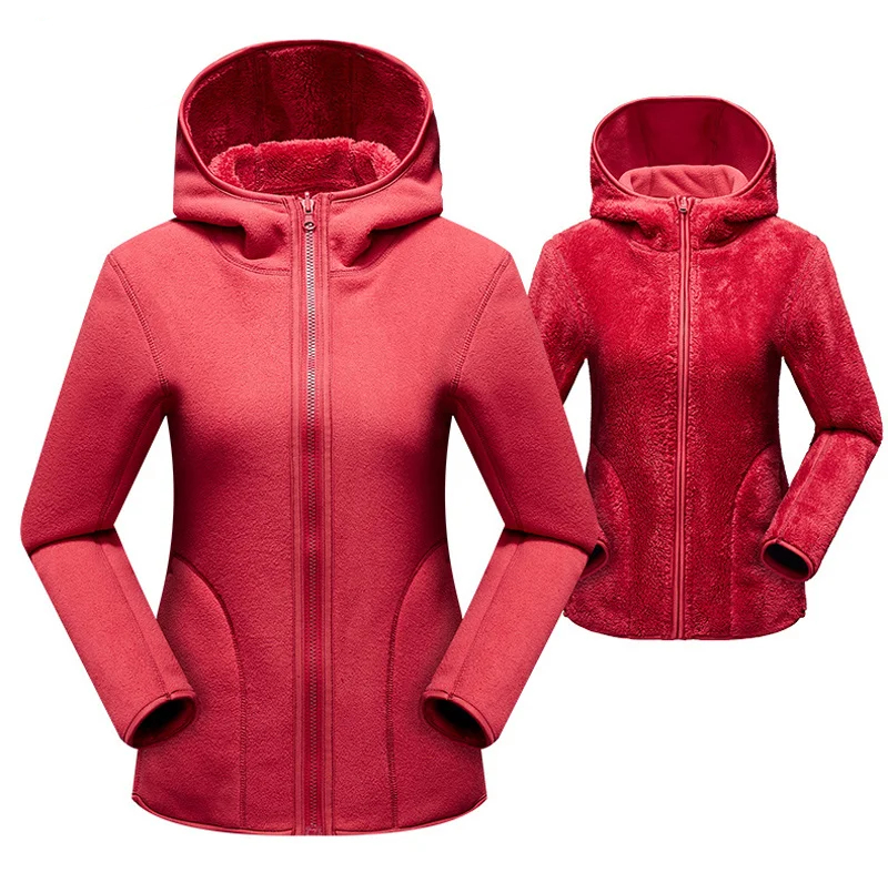 Gilet polaire zippé à capuche réversible pour femme – Image 8