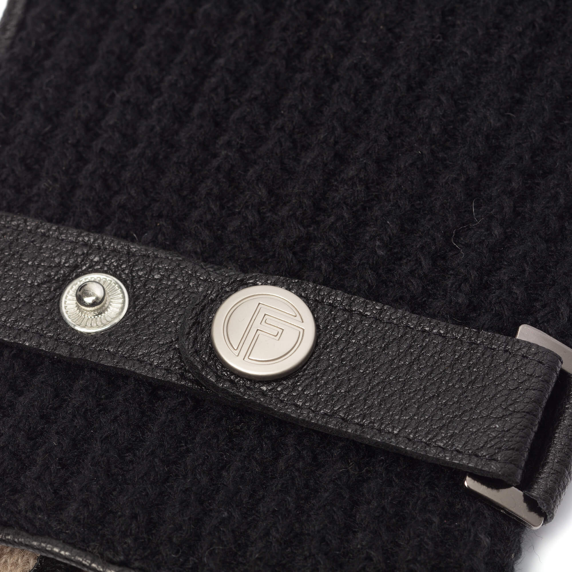 Ace (Geitenleer) – Zwart Wollen Handschoenen Heren Handgemaakt met Voering van Wol & Kasjmier – Image 4