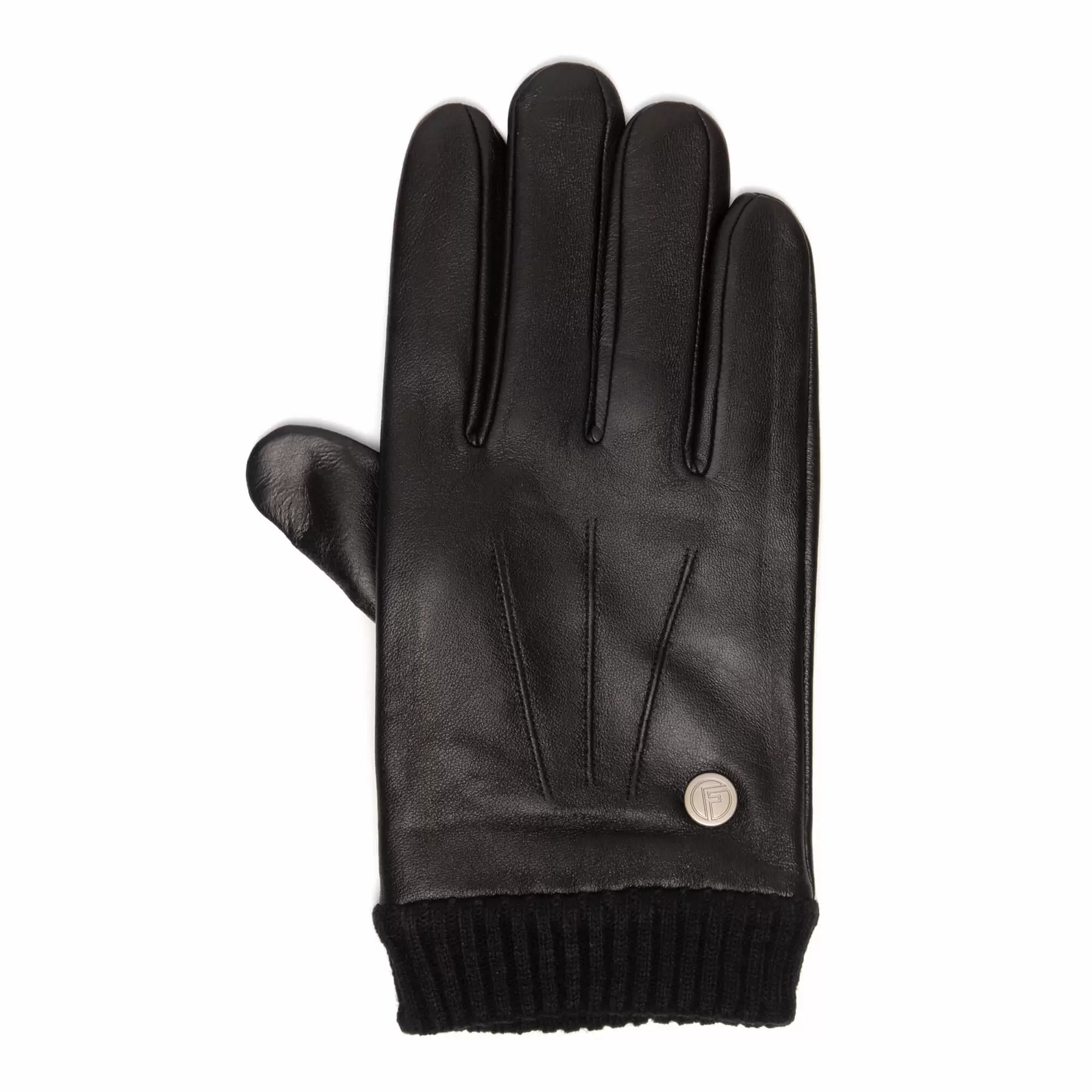 Dean (Zwart) – Sportieve Schapen Lederen Handschoenen voor Heren met Luxe Wollen Voering & Touch Functie – Image 3