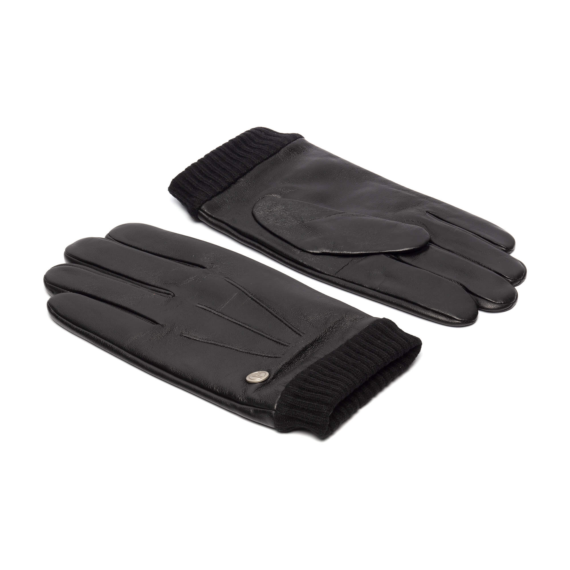 Dean (Zwart) – Sportieve Schapen Lederen Handschoenen voor Heren met Luxe Wollen Voering & Touch Functie – Image 2