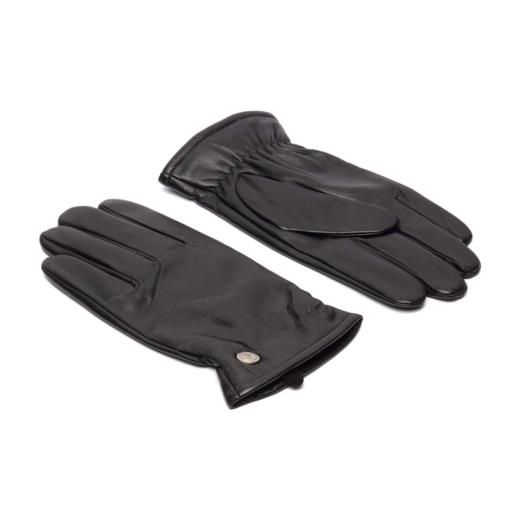 Jesse (Zwart) – Luxe Gevoerde Wollen Effen Schapenlederen Handschoenen voor Heren & Touchscreen functie – Image 2