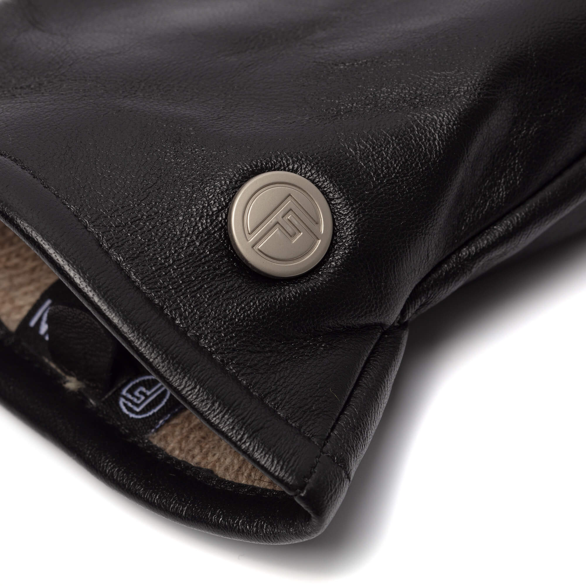 Jesse (Zwart) – Luxe Gevoerde Wollen Effen Schapenlederen Handschoenen voor Heren & Touchscreen functie – Image 4