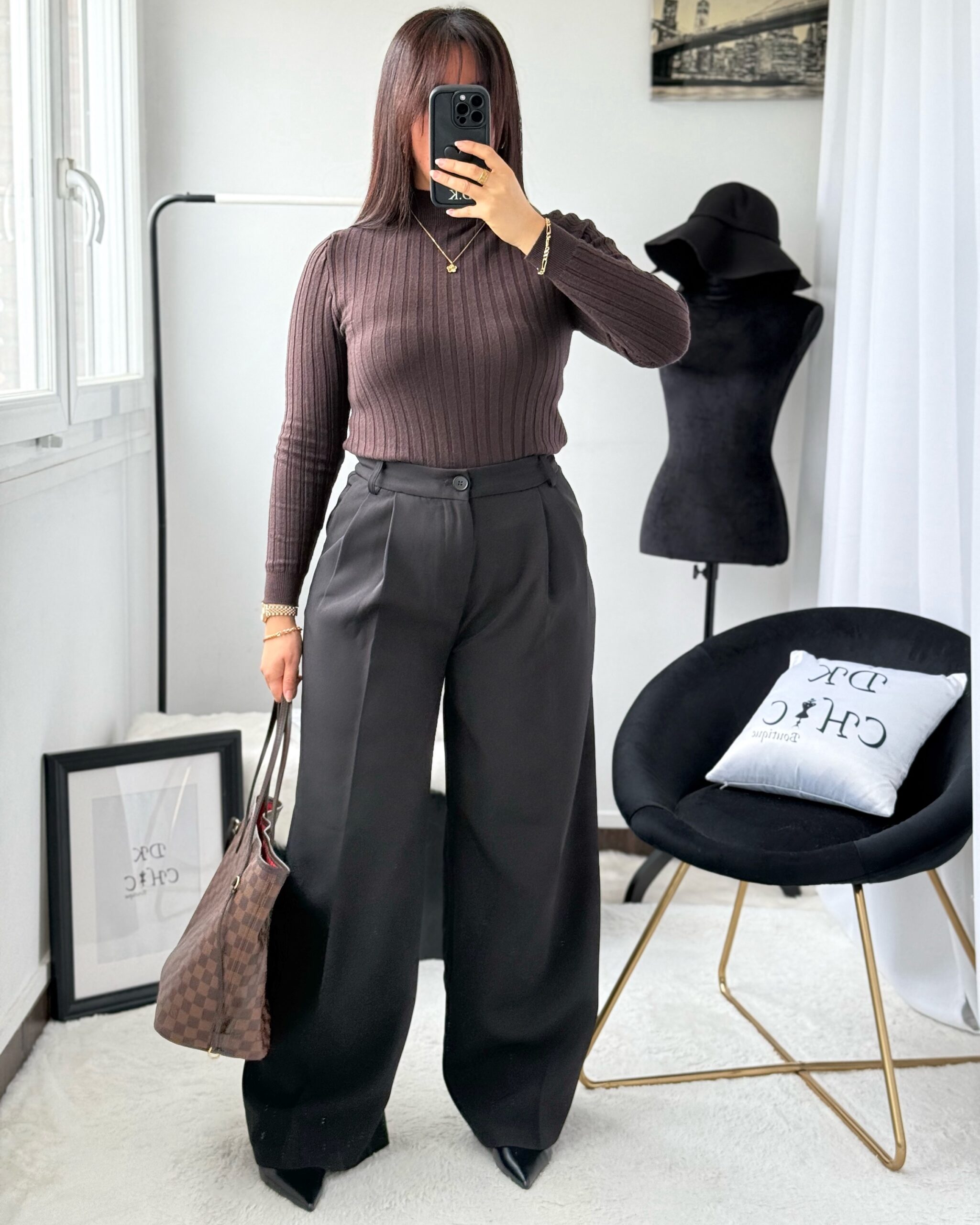 Pantalon à Pince Noir – Image 3