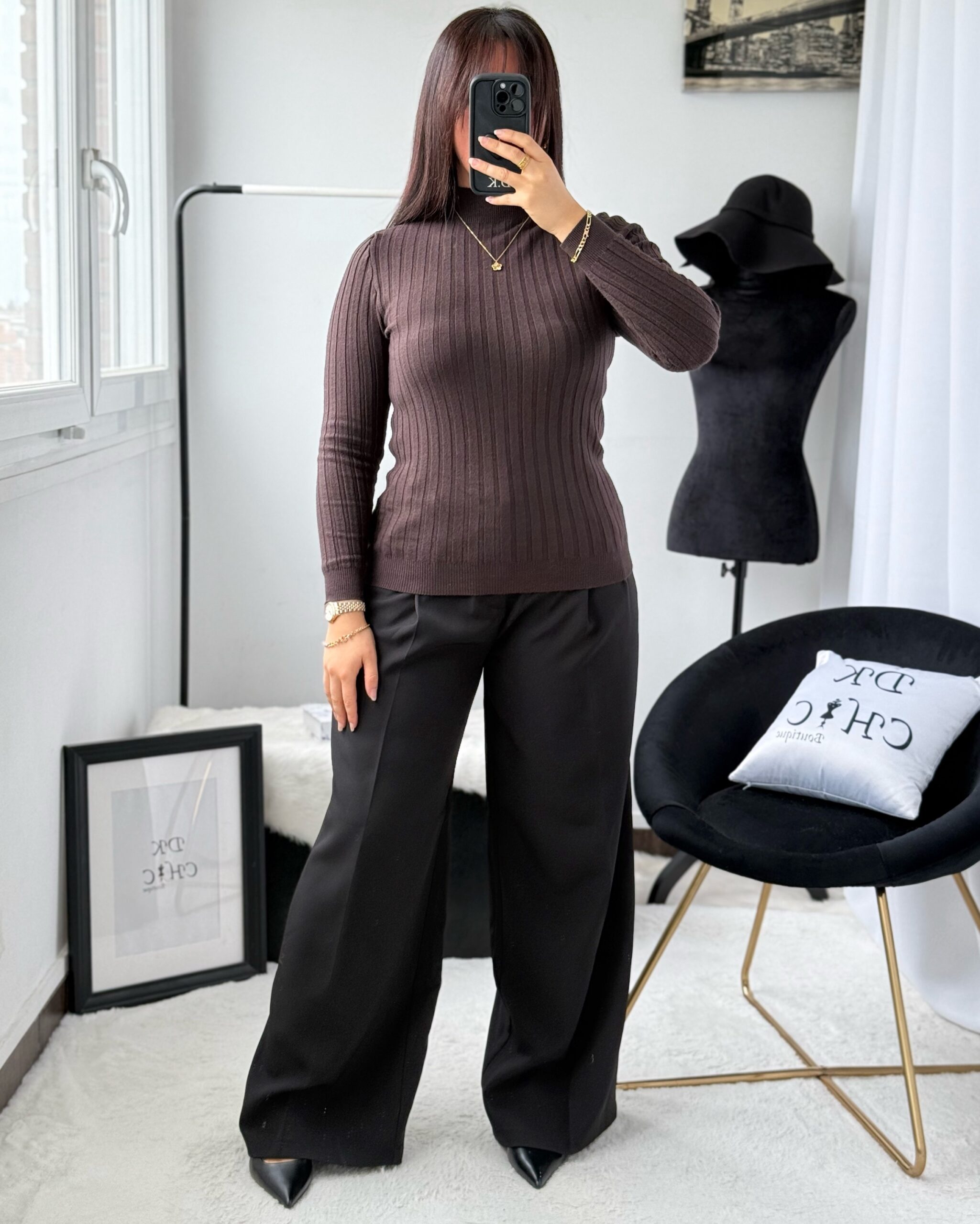 Pantalon à Pince Noir – Image 4