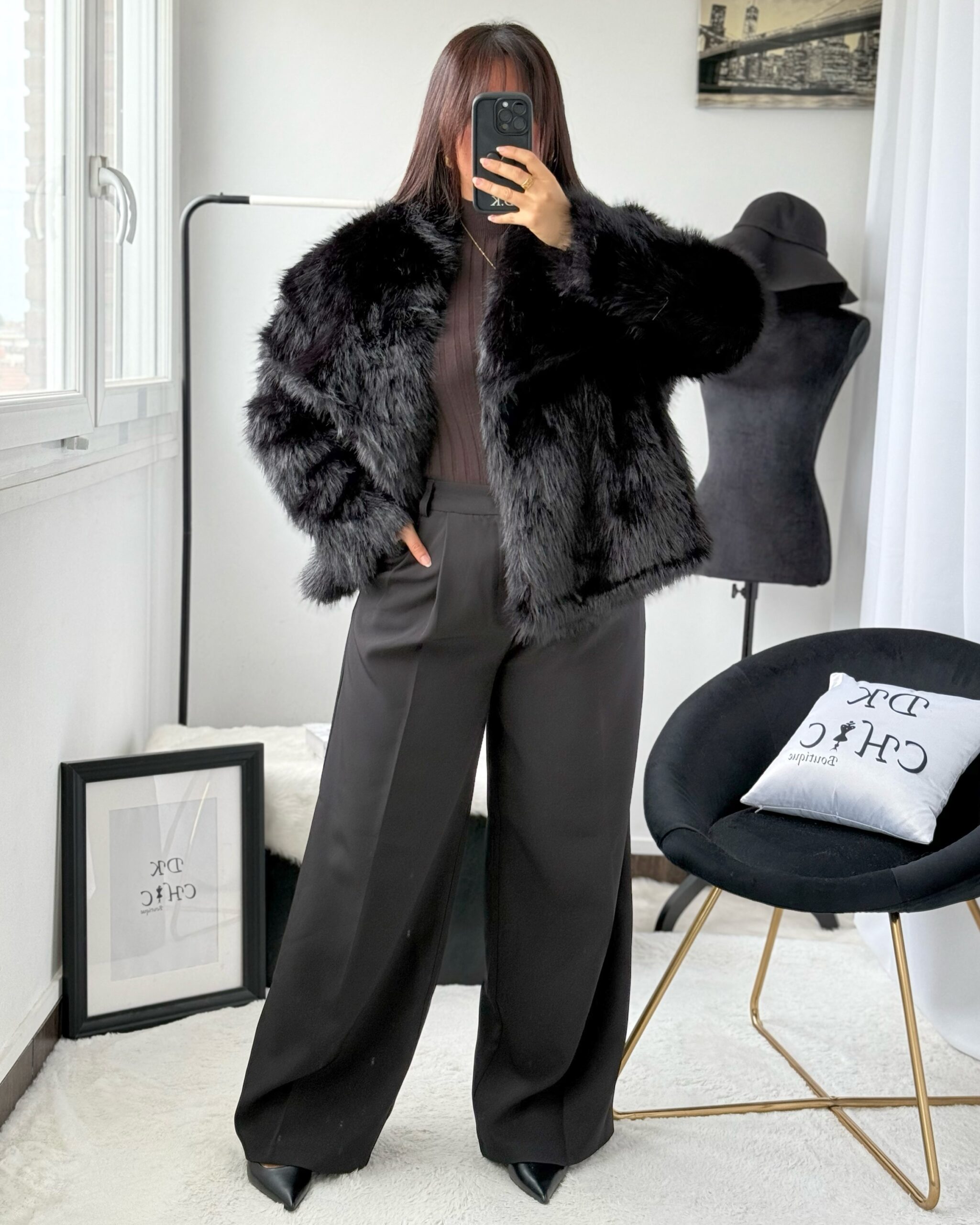 Pantalon à Pince Noir – Image 2
