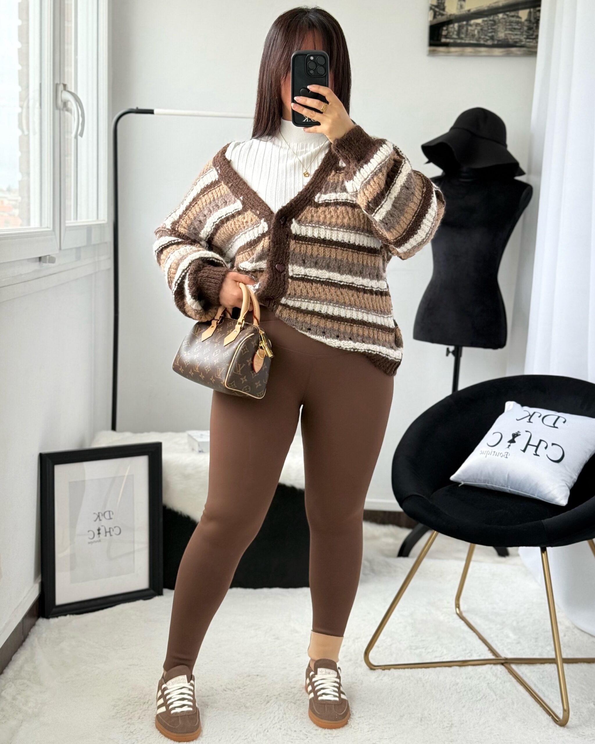 Legging Polaire Marron – Image 3