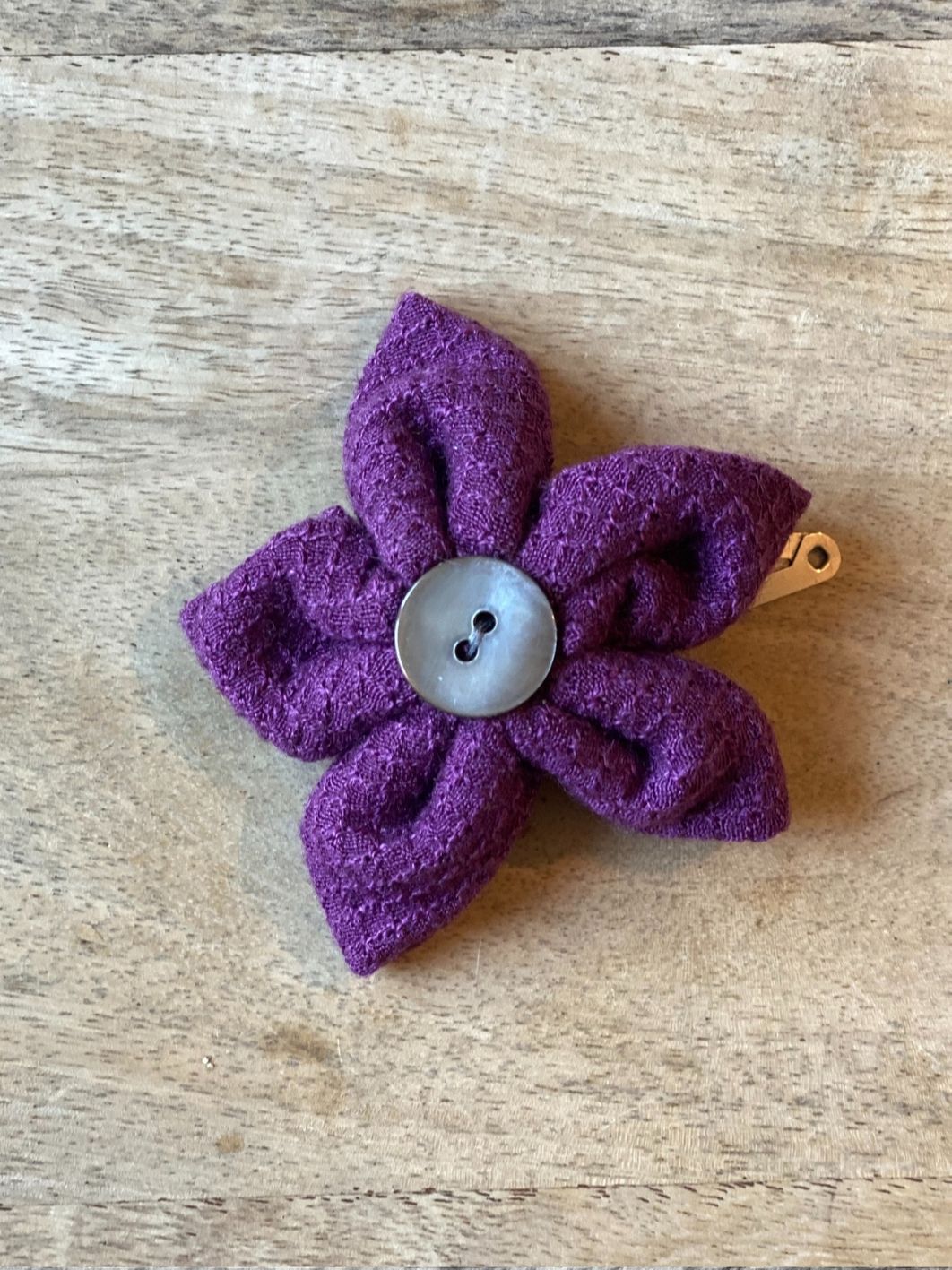 P’tite fleur unie pince, barrette, élastique – Image 2