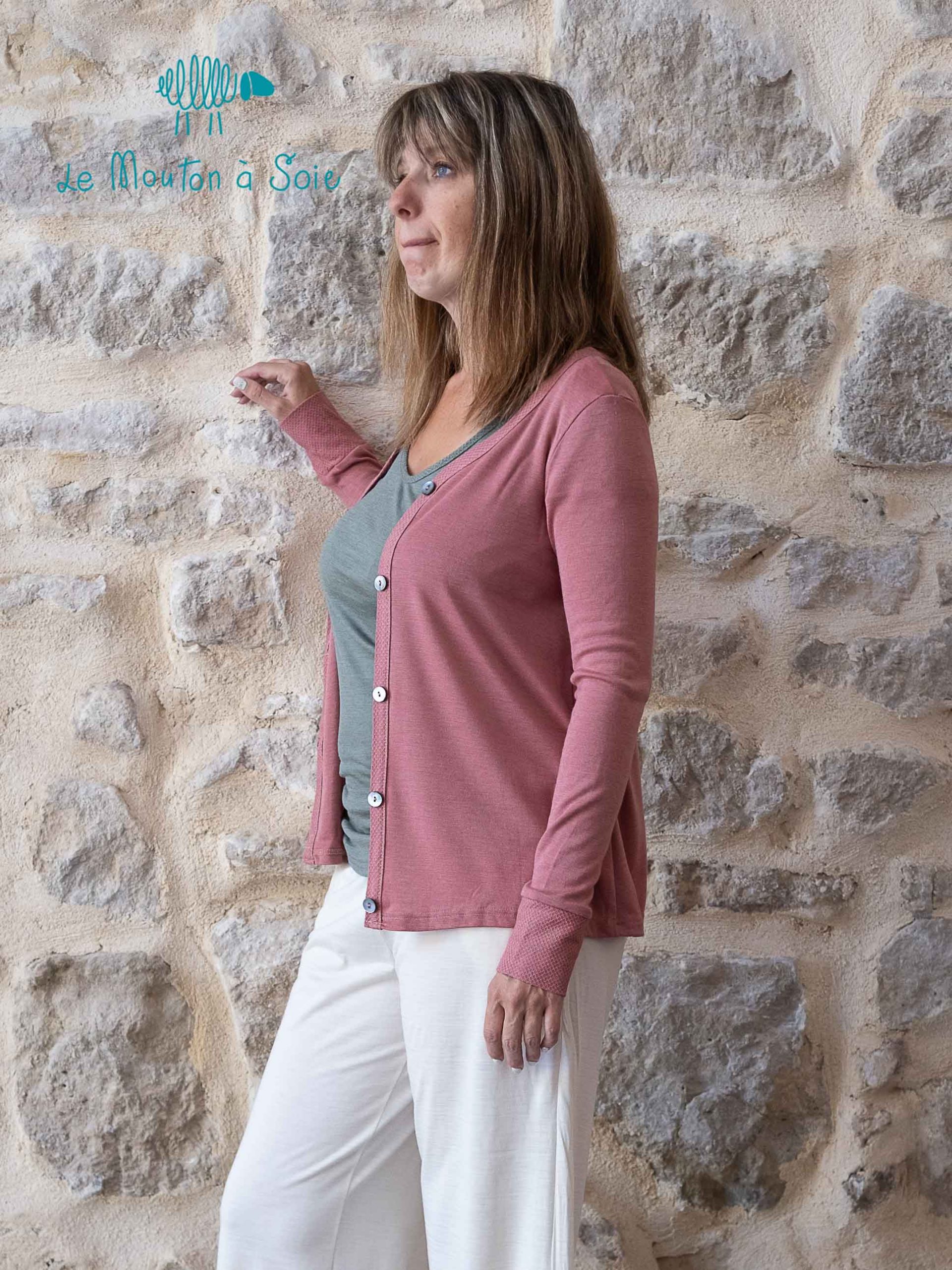 Cardigan femme laine mérinos bio et soie – Image 3