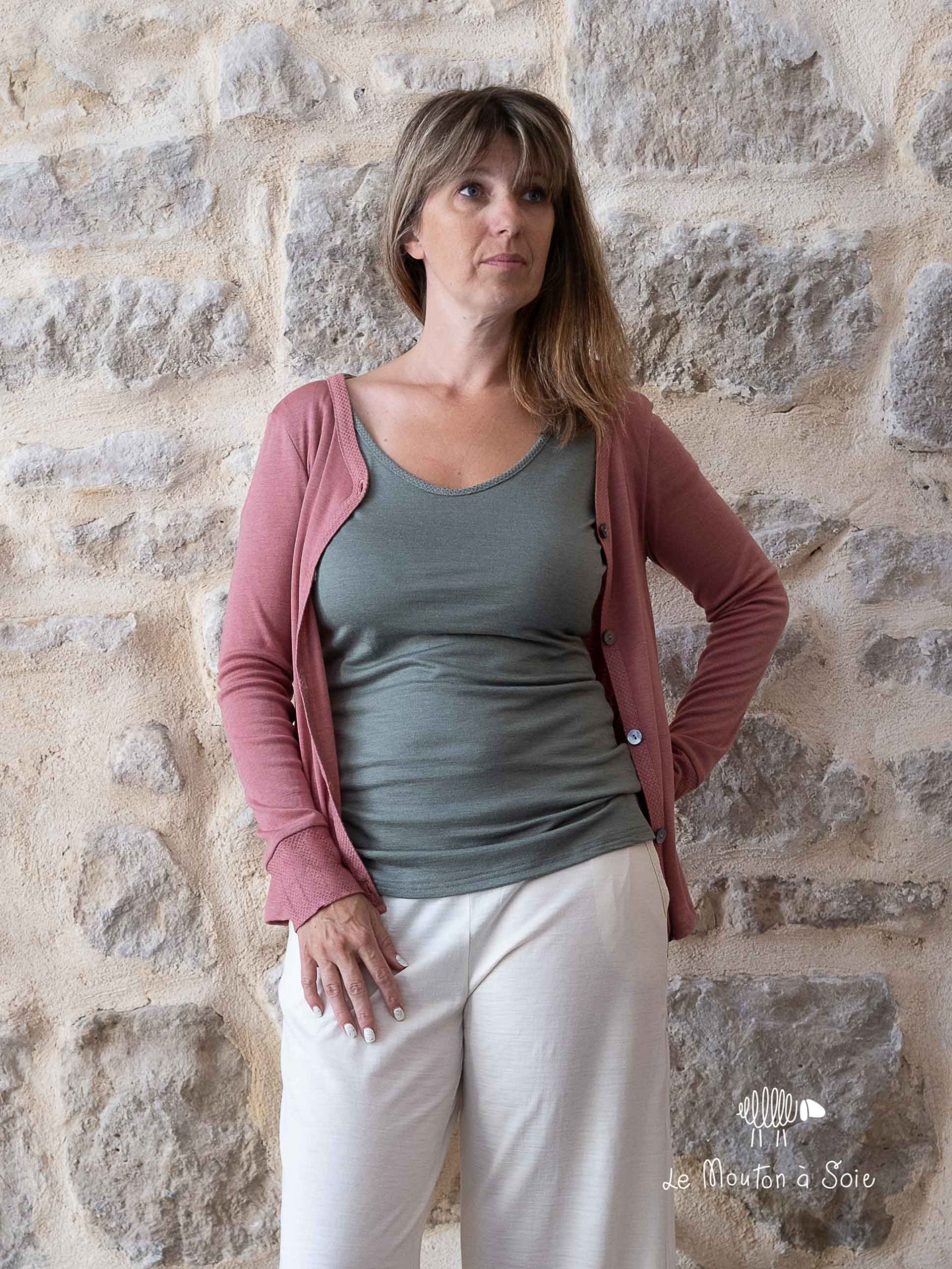 Cardigan femme laine mérinos bio et soie – Image 4
