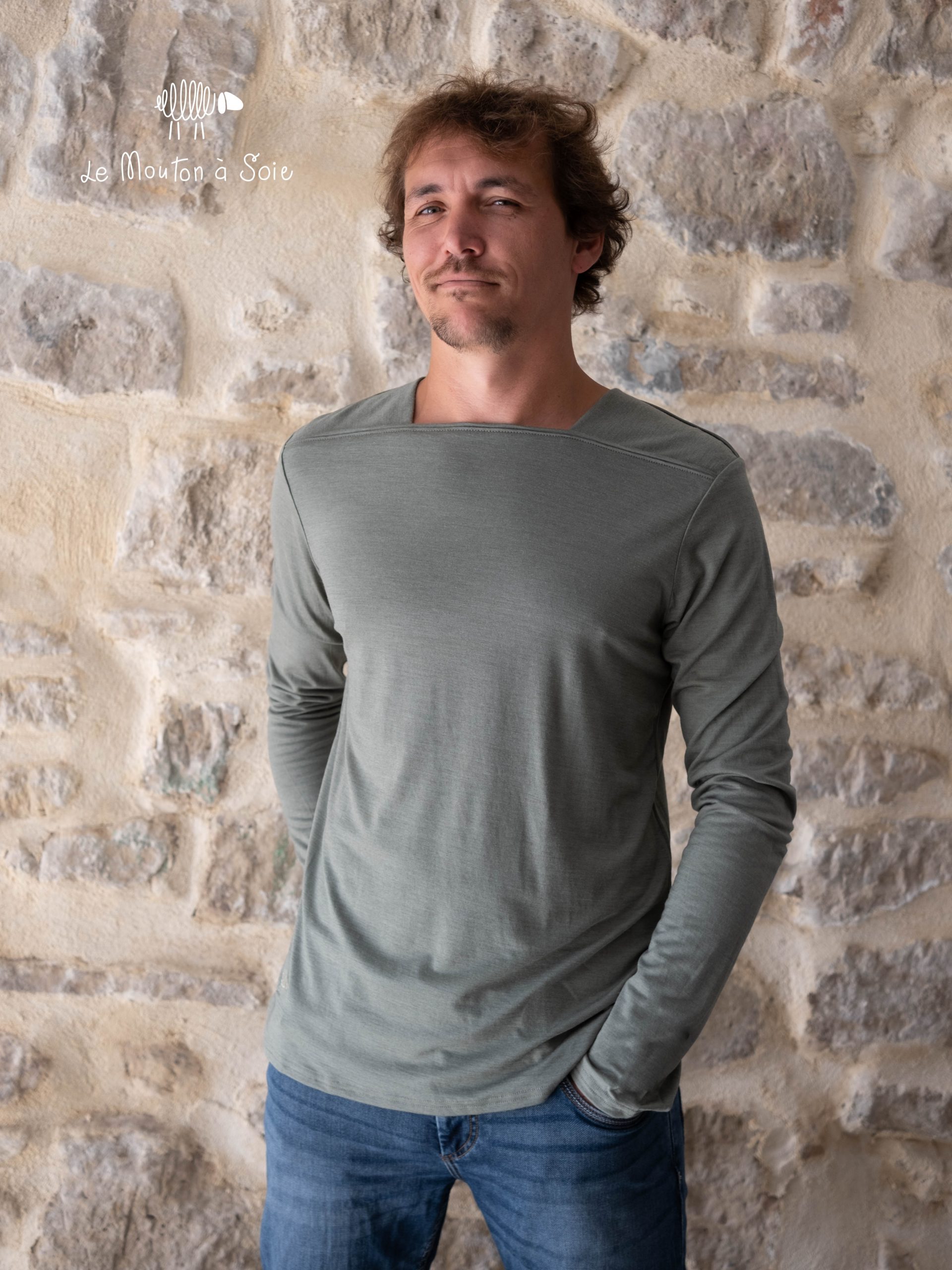 tee-shirt Matelot homme laine mérinos bio et soie – Image 3