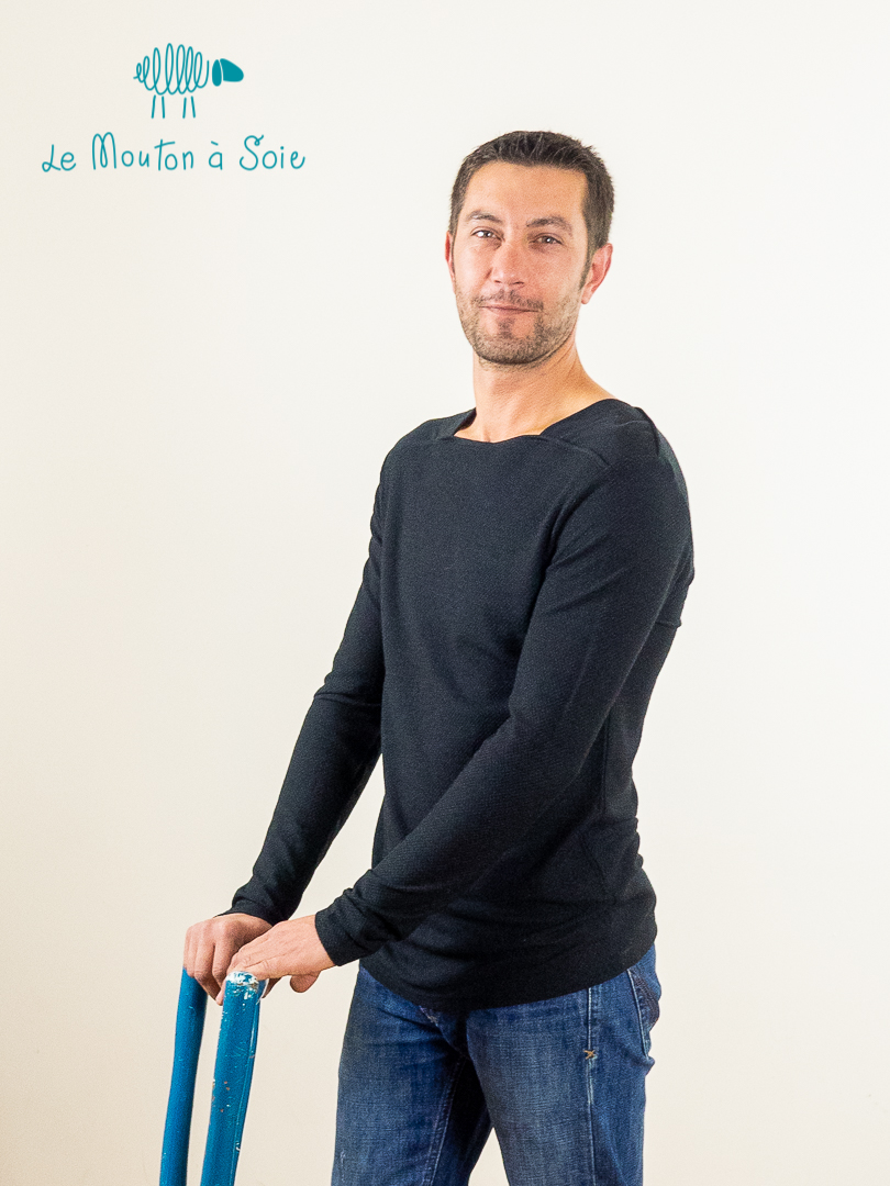 tee-shirt Matelot homme laine mérinos bio et soie – Image 4